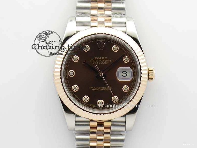 Noob Dial RG Brown Diam 41mm On Jubilee Wrapped Best Bezel Fluted DateJust 126303 Edition 1:1 A3235 Bracelet 1221
